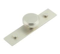 Loops Stylish 40mm Satin Nickel Cupboard Knob With Plain Backplate - Kitchen Cabinet Knob