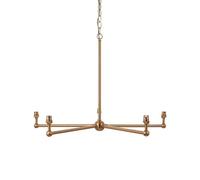 Loops Stylish 5-Light Hanging Ceiling Pendant Light In Brushed Aged Brass With Adjustable Height
