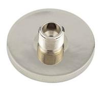 Loops Stylish 50mm Knurled Base Wall Mounted Doorstops In Polished Nickel Finish - Solid Brass & Rubber Stopper