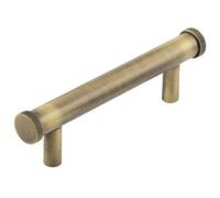 Loops Stylish 96mm Antique Brass Cabinet Handle With Knurled Design Kitchen Drawer Pull Handle