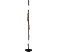Loops Stylish Black And Brushed Brass Led Floor Lamp For Modern Interiors