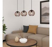 Loops Stylish Black And Copper Triple Pendant Ceiling Light For Modern Interiors 32Cm E27
