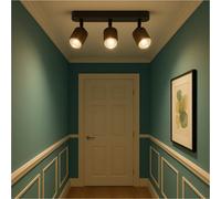 Loops Stylish Bronze And Black Triple Led Bathroom Ceiling Spotlight For Modern Interiors
