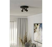 Loops Stylish Bronze & Black Triple Round LED Bathroom Ceiling Spotlight Loops Multicolor