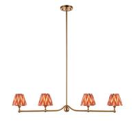 Loops Stylish Brushed Aged Brass Pendant Light With Apricot Orange Shades