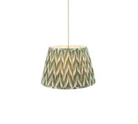 Loops Stylish Brushed Aged Brass Pendant Light With Cotswold Green Shade
