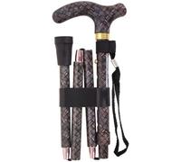 Loops Stylish Deluxe Ambidextrous Foldable Walking Cane With 5 Adjustable Heights - Maze Design