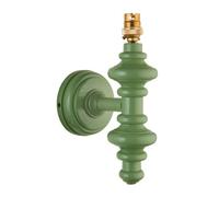 Loops Stylish Dimmable Satin Cotswold Green Wall Light - Elegant Wooden Sconce