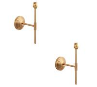 Loops Stylish Dimmable Wall Lights Set Of 2 In Brushed Aged Brass Finish