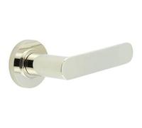 Loops Stylish Knurled Door Handle In Polished Nickel Finish - Solid Brass Interior Handle
