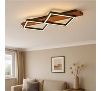 Loops Stylish Led Semi-Flush Ceiling Light In Black And Brown Rustic Design For Modern Homes