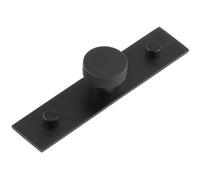 Loops Stylish Matt Black Cupboard Knob With 30mm Plain Backplate - Kitchen Cabinet Knob
