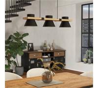 Loops Stylish Modern Black And Brown Triple Pendant Ceiling Light For Indoor Spaces