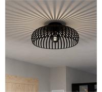 Loops Stylish Modern Black Ceiling Light - 43Cm Semi Flush Fixture For Indoor Spaces