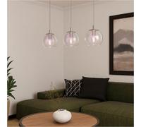 Loops Stylish Modern Chrome Triple Pendant Ceiling Light With E27 Fitting For Contemporary Interiors