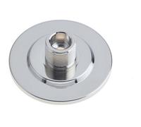 Loops Stylish Polished Nickel Wall-Mounted Doorstop With Stepped Base - Solid Brass & Rubber Stopper