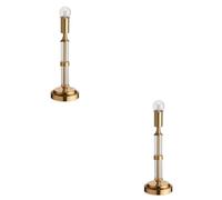 Loops Stylish Set Of 2 Rechargeable Touch Dimming Table Lamps In Aged Brass And Clear Acrylic