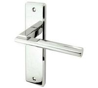 Loops Stylish Suite Door Handle In Polished Chrome For Modern Interiors - Interior Lever On Backplate
