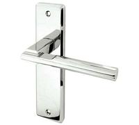 Loops Stylish Suite Door Handle in Polished Chrome for Modern Interiors - Interior Lever on Backplate