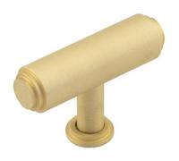 Loops Stylish T Bar Satin Brass Cupboard Knob For Modern Cabinets - Kitchen Cabinet Knob