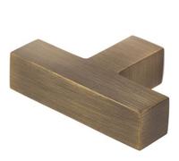 Loops Stylish T Bar Square Cupboard Knob In Antique Brass Finish - Kitchen Cabinet Knob