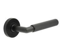 Loops Stylish Three One Six Diamond Knurled Black Door Handle For Modern Spaces - Interior Handle