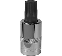 Loops T70 TRX Star Socket Bit - 1/2" Square Drive - PREMIUM S2 Steel Head Knurled Grip in Metallics Loops Metallics