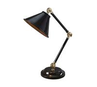 Loops Table Lamp Black & Highly Polished Brass Finish LED E27 60W Bulb d02098 Loops Black