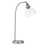 Loops Table Lamp - Brushed Silver Paint & Clear Glass - 40W E14 golf - Bedside Light in Metallics Loops Metallics