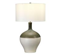 Loops Table Lamp Cream Shade Green Turquoise & Gold LED E27 60W Bulb Loops Green