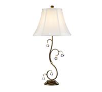 Loops Table Lamp Crystal Cut Glass Spheres White Shade Bronze Patina LED E27 60W Loops White