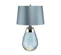 Loops Table Lamp Duck Egg Blue Shade & Blue tinted Glass LED E27 60W d01886 in Clear Loops Clear