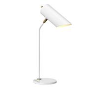 Loops Table Lamp Fixed Stem Tubular Spotlight Shade White Aged Brass LED E27 8W Loops White