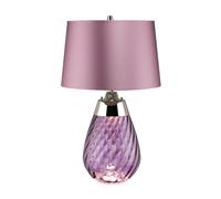 Loops Table Lamp Heather Shade & Plum tinted Glass / Heather Shade LED E27 60W Bulb in Clear Loops Clear