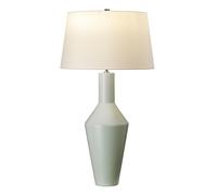 Table Lamp Matt Finished Pale Sage Green Ivory Cylinder Shade LED E27 60W