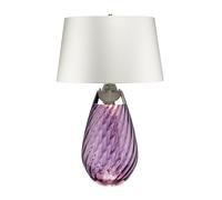 Loops Table Lamp Off-White Shade & Plum tinted Glass LED E27 60W Bulb d01883 in White Loops White