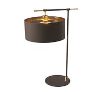 Loops Table Lamp Shade Gold Metallic LIning Brown Highly Polished Brass LED E27 60W Loops Brown