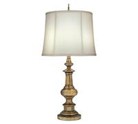 Loops Table Lamp Traditional Zince Cast Ivory Shadow Shade Antique Brass LED E27 60W in Metallics Loops Metallics