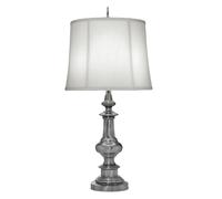 Loops Table Lamp Traditional Zince Cast Ivory Shadow Shade Antique Nickel LED E27 60W in Metallics Loops Metallics