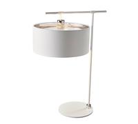 Loops Table Lamp White Silver Metallic Lined Shade Highly Polished Nickel LED E27 60W in Metallics Loops Metallics