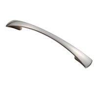 Loops Tapered Pull Handle 172 x 16mm 128mm Fixing Centres Satin Nickel Curved Bow in Metallics Loops Metallics