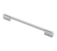 Loops Thin Rectangular Bar With Recessed Plinths 224mm Centres Polished Satin Chrome