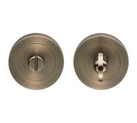Loops Thumbturn Lock and Release Handle 50mm Diameter Round Rose Antique Brass