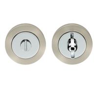 Loops Thumbturn Lock and Release Handle 50mm Diameter Round Rose Nickel & Chrome