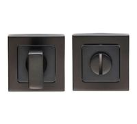 Thumbturn Lock and Release Handle - Concealed Fix Square Rose - Matt Black | Locking Thumb Turn and Release Handle - Screwless Rose - for Use with Lever on Rose Door Handles