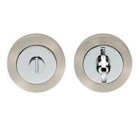 Loops Thumbturn Lock & Release Handle 50mm Diameter Round Rose Nickel & Chrome in Metallics Loops Metallics