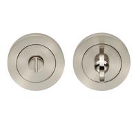 Loops Thumbturn Lock & Release Handle 50mm Diameter Round Rose Satin Nickel in Metallics Loops Metallics