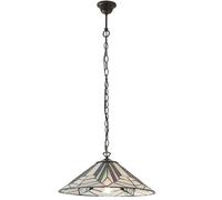 Tiffany Glass Hanging Ceiling Pendant Light Bronze Chain Deco Lamp Shade i00077