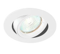 Loops TILTING Round Recess Ceiling Down Light Gloss White 95mm Flush GU10 Lamp Fitting Loops White
