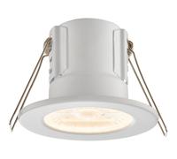 Loops Tool-less Recessed Bathroom IP65 Downlight - 8.5W Warm White LED - Matt White Loops White